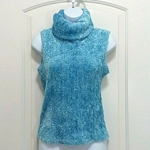 Vintage Identity Blue Plush Turtleneck
